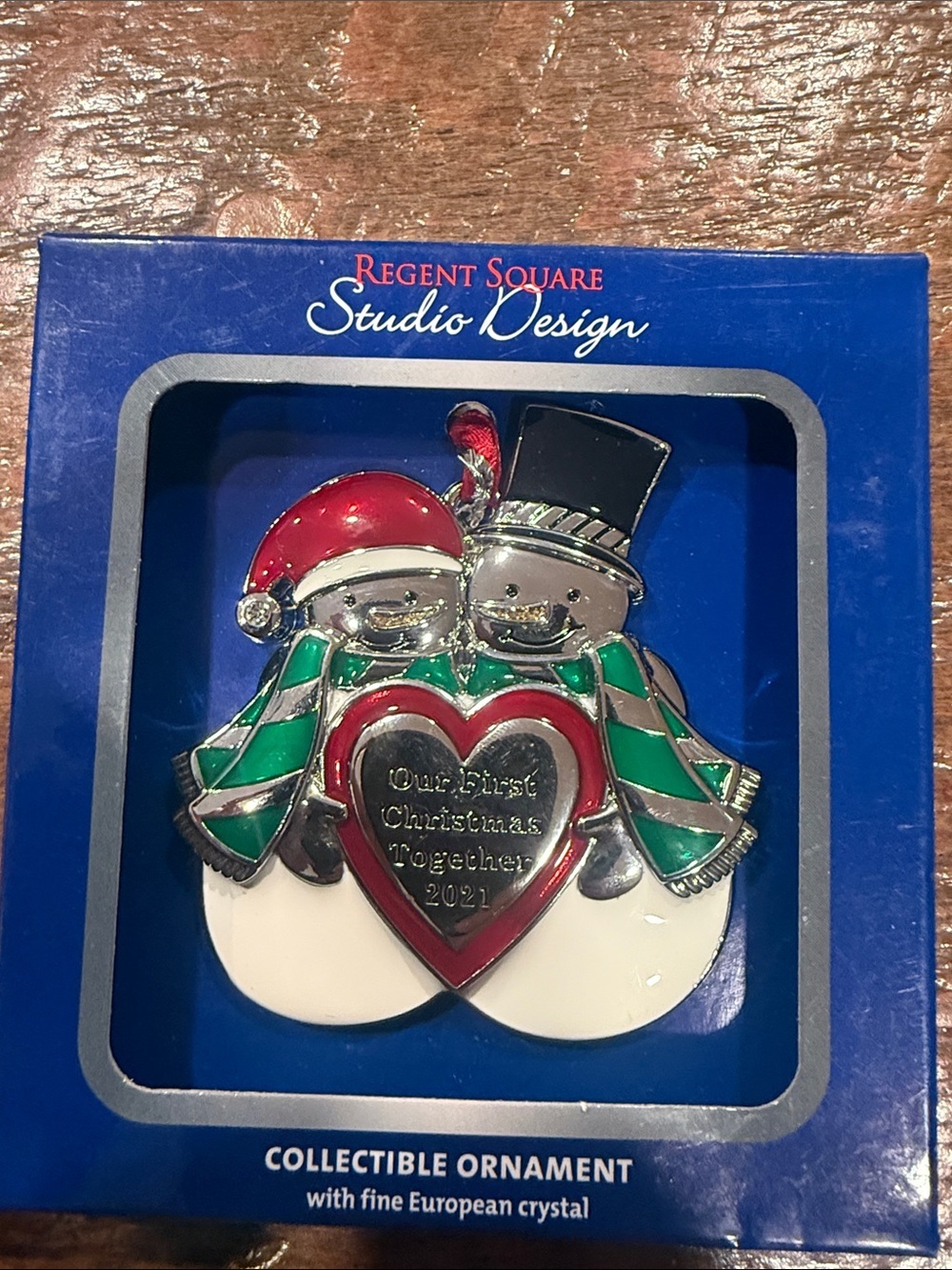 regent square studio Design our first Christmas together collectible ornament .